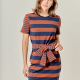 Contrast Stripe Knit Mini Dress