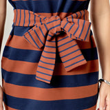 Contrast Stripe Knit Mini Dress
