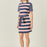 Contrast Stripe Knit Mini Dress