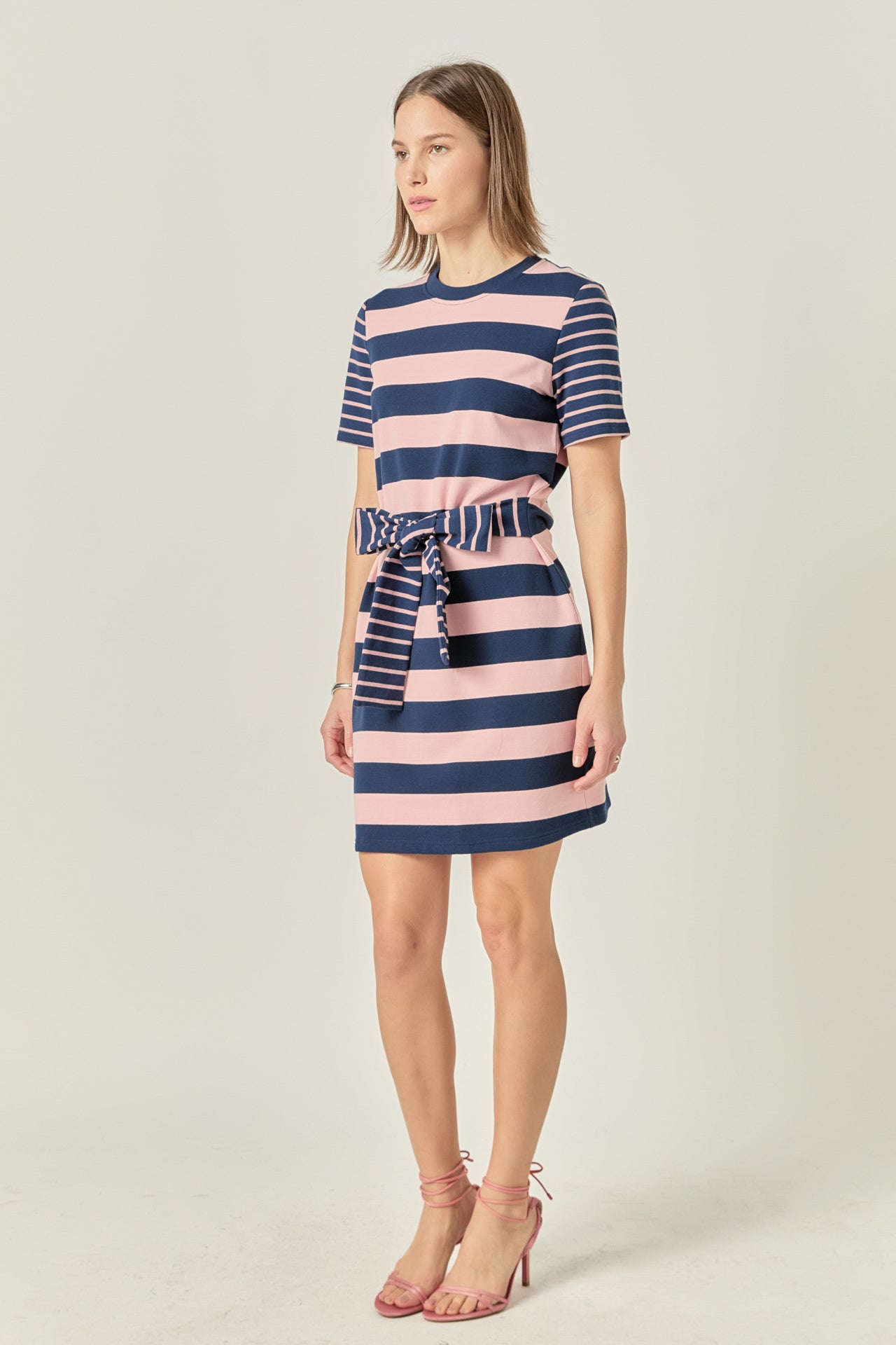 Contrast Stripe Knit Mini Dress English Factory Contrast Stripe Knit Mini Dress English Factory