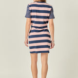 Contrast Stripe Knit Mini Dress