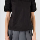 Front Cut-out Smocked Top