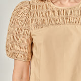 Front Cut-out Smocked Top