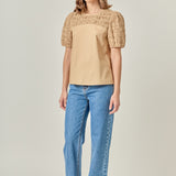 Front Cut-out Smocked Top
