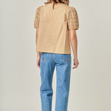 Front Cut-out Smocked Top