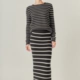 Round-Neck Striped Sweater