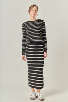 Round-Neck Striped Sweater