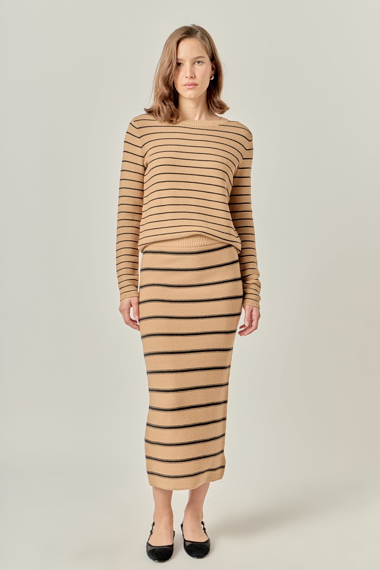 Round-Neck Striped Sweater
