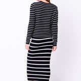 Stripe Knit Midi Skirt