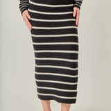 Stripe Knit Midi Skirt