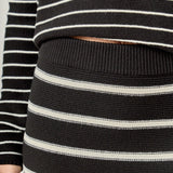 Stripe Knit Midi Skirt