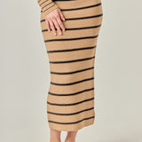 Stripe Knit Midi Skirt