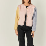 Colorblock Faux Fur Jacket