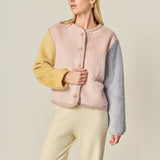 Colorblock Faux Fur Jacket
