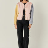 Colorblock Faux Fur Jacket