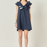 Multi Color Contrast Mini Dress