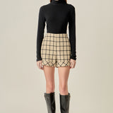 Plaid Cuffed Shorts