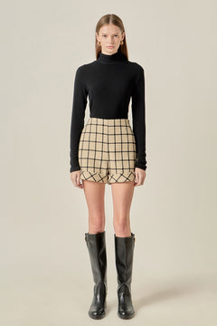 Plaid Cuffed Shorts