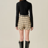 Plaid Cuffed Shorts