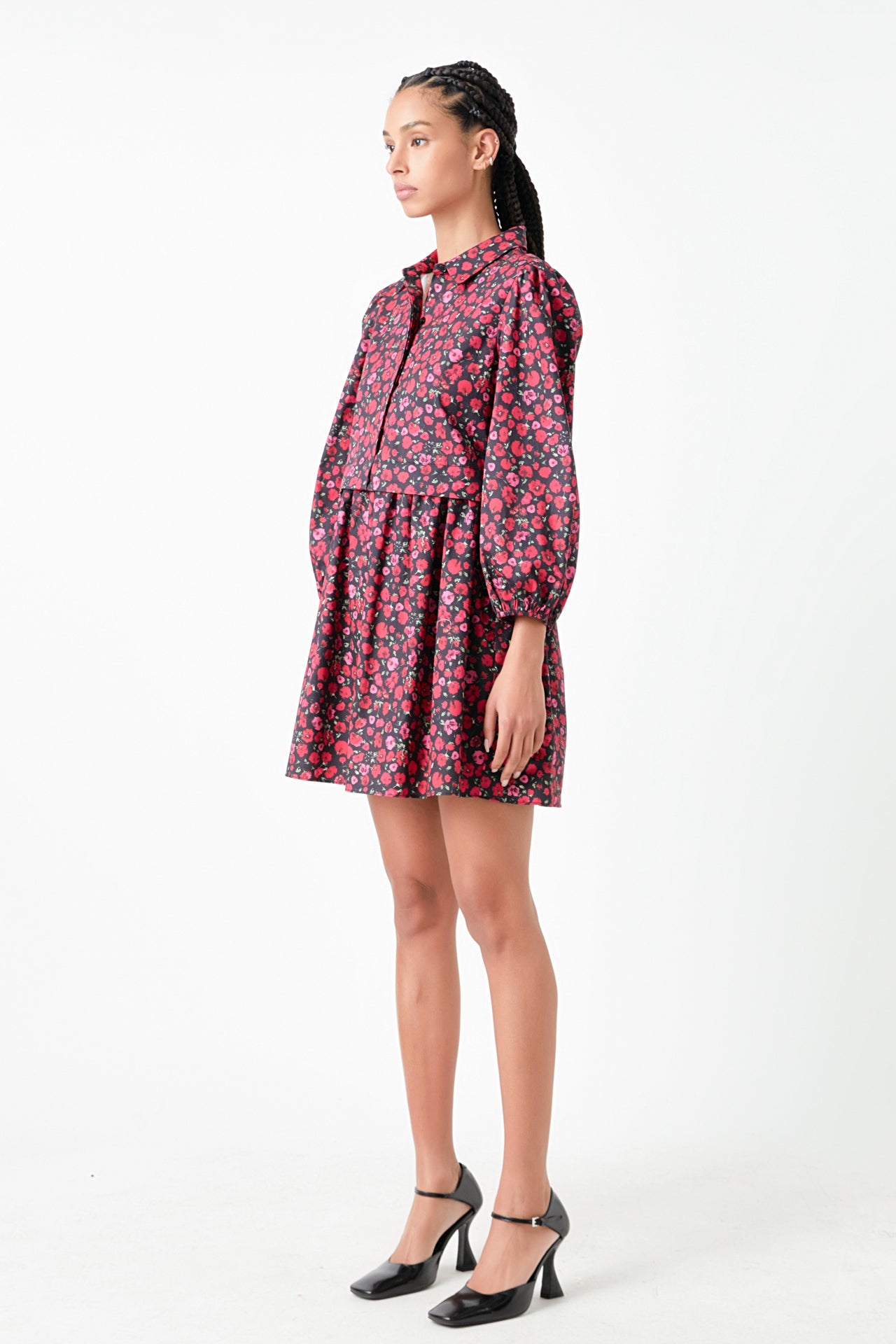 floral shirt dress mini Floral Mini Shirt Dress
