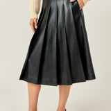 Pleated Midi Skirt