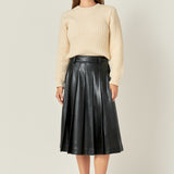 Pleated Midi Skirt