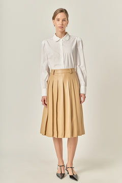 Pleated Midi Skirt