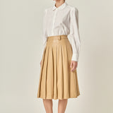 Pleated Midi Skirt