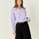 V-neckline with Collar Sweater