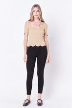 Load image into Gallery viewer, Scallop Hem Square Neck Sweater

