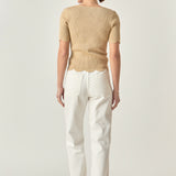 Scalloped Hem Square Neck Sweater