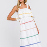 Color Block Trim Midi Dress