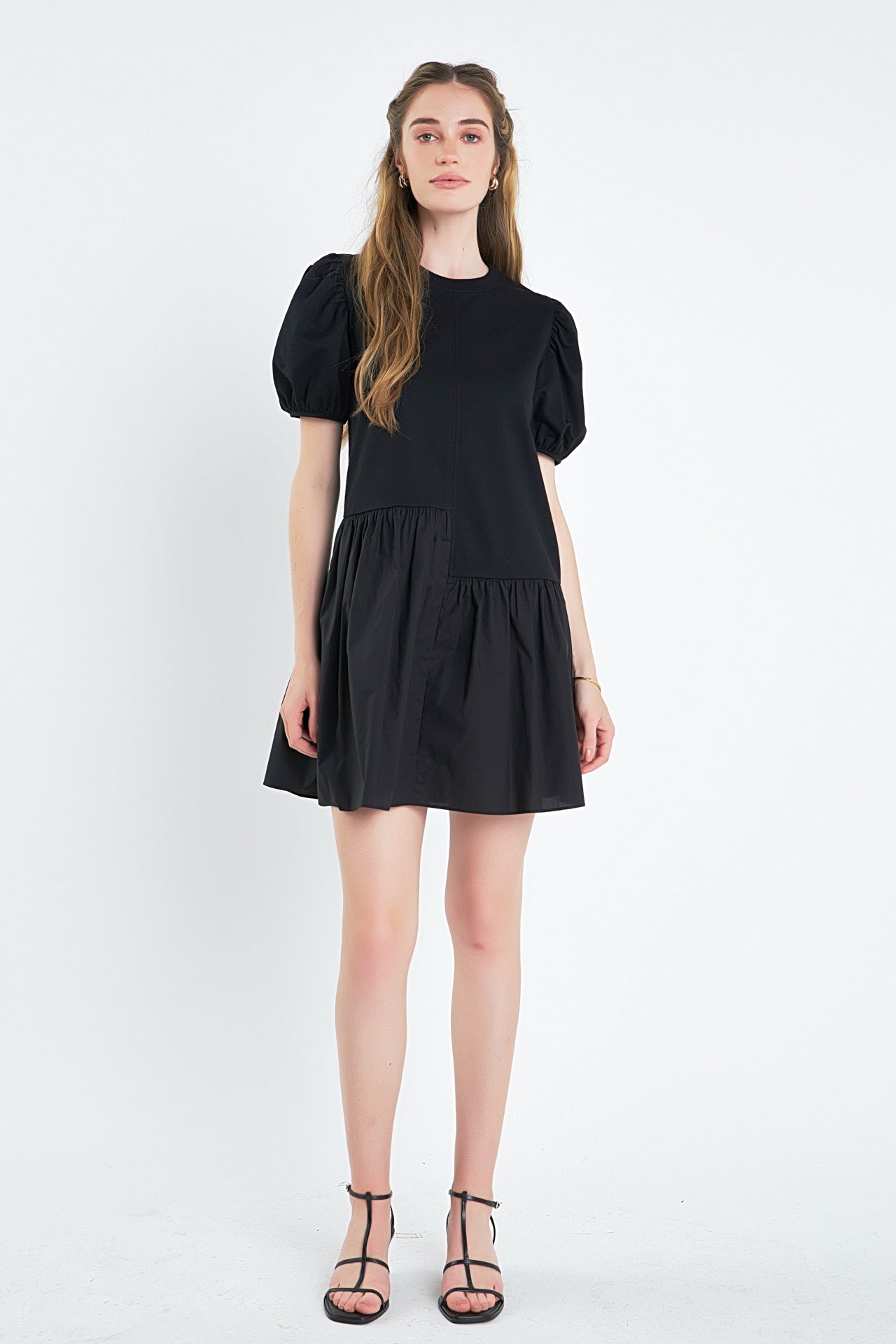 english factory poplin combo knit mini dress Poplin Combo Knit Dress English Factory