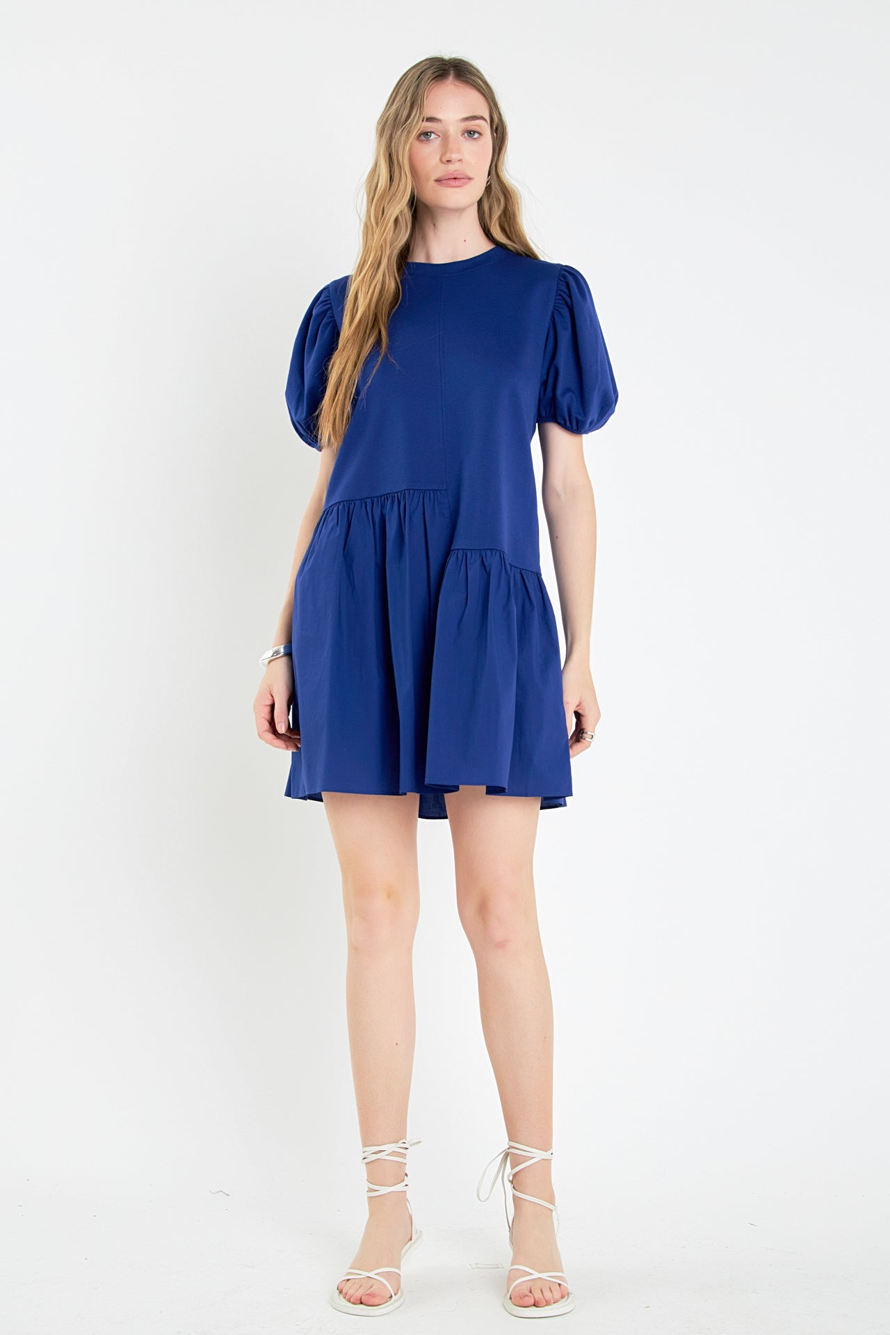 Knit Woven Mixed Dress Knit Woven Mixed Dress