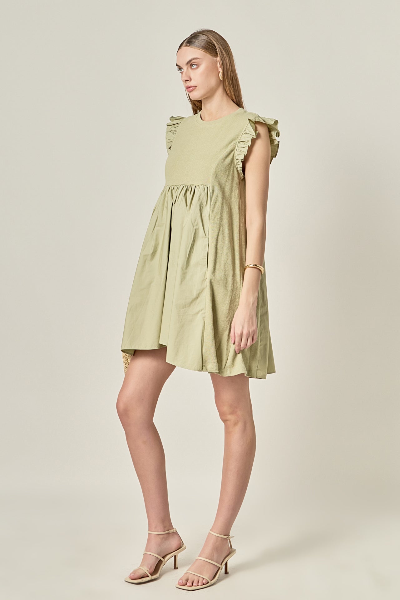 mini ruffle sleeve dress Desiree Ruffle Mini Dress