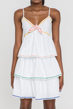 Load image into Gallery viewer, Color Block Wave Trim 3 Tiered Dress

