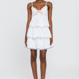 Color Block Wave Trim 3 Tiered Dress