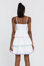 Load image into Gallery viewer, Color Block Wave Trim 3 Tiered Dress
