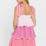 Colorblock Tiered Dress