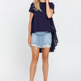 High Low T-shirt With Eyelet Peplum