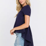 High Low T-shirt With Eyelet Peplum