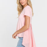 High Low T-shirt With Eyelet Peplum