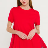 High Low T-shirt With Eyelet Peplum