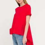 High Low T-shirt With Eyelet Peplum