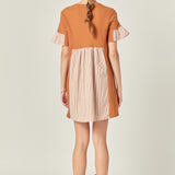 Knit Stripe Woven Mixed Dress