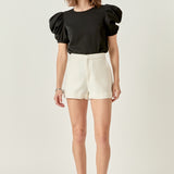 Ruched Puff Sleeve Top
