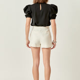 Ruched Puff Sleeve Top