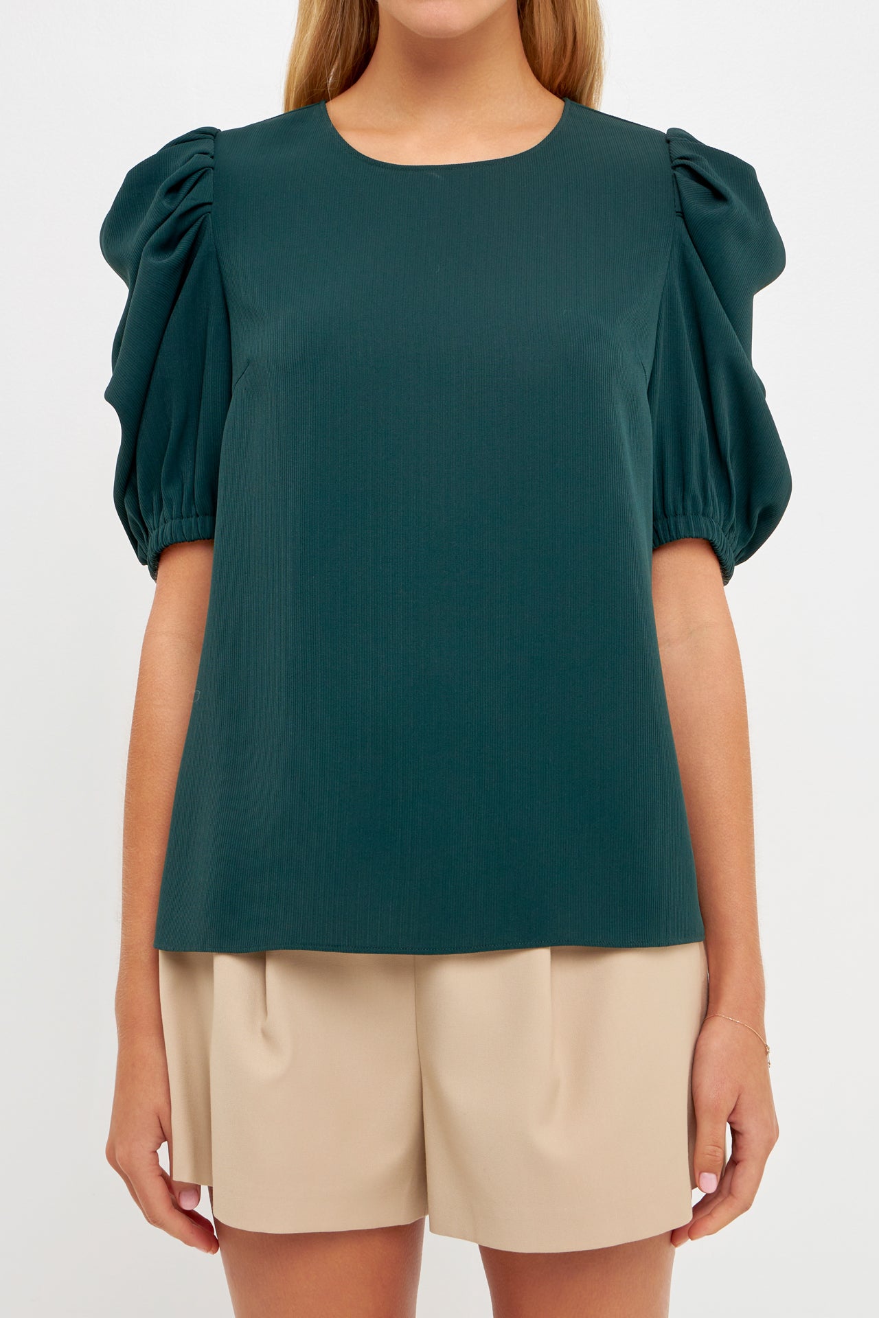 Pleated Puff Sleeve Top – English Factory