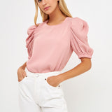 Ruched Puff Sleeve Top