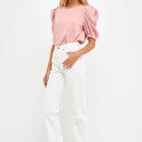 Ruched Puff Sleeve Top